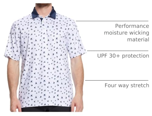 Image of Golf Shirts for Men Dry Fit Short Sleeve Print Performance Moisture Wicking Polo Shirt
