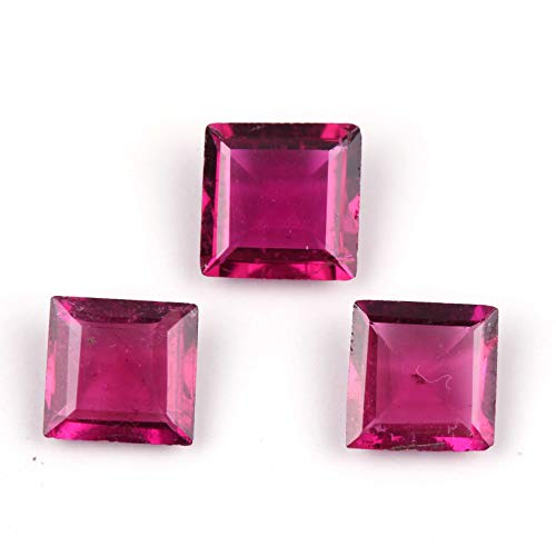 Tourmaline Africaine Rubellite naturelle carré taille gemme pour bague et pendentif