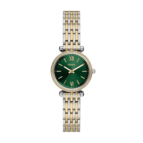 Fossil レディース Carlie 三針 ツートーン ステンレススチールウォッチ、ES5439