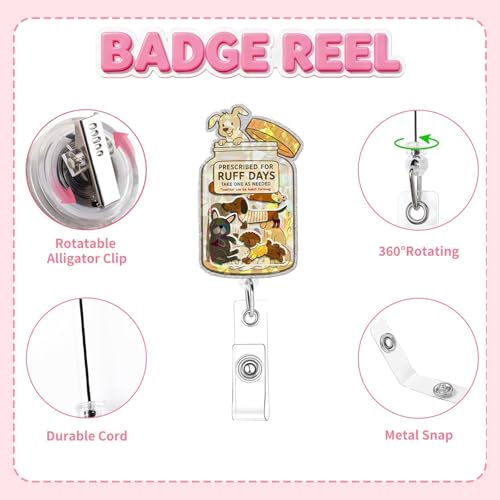 Porte-badge rétractable avec clip anti-perte pour médecin - 2
