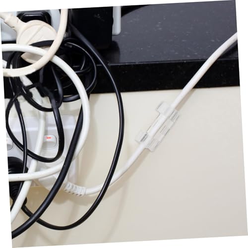 HOMSFOU 70pcs Clips Adhesivos para Cables Transparentes 3.00X1.20X1.00CM Organizador de Cables Sin Perforar para Oficina y Hogar miniatura 5