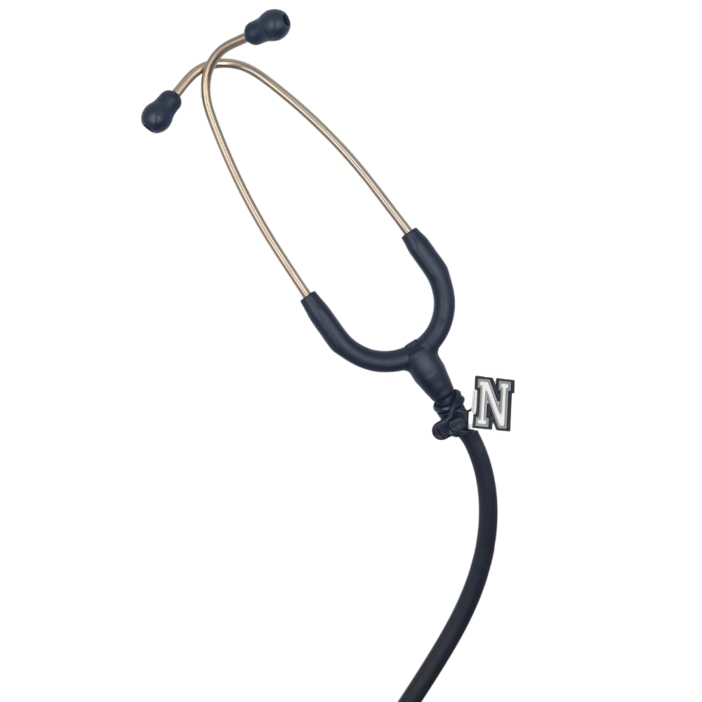 Stethoscope Charms - letter white N - Medical Gift