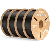4KG (4x 1KG) Elegoo Rapid 1.75mm PETG 3-D Printer Filament (Black) only .91-.91: eDeal Info