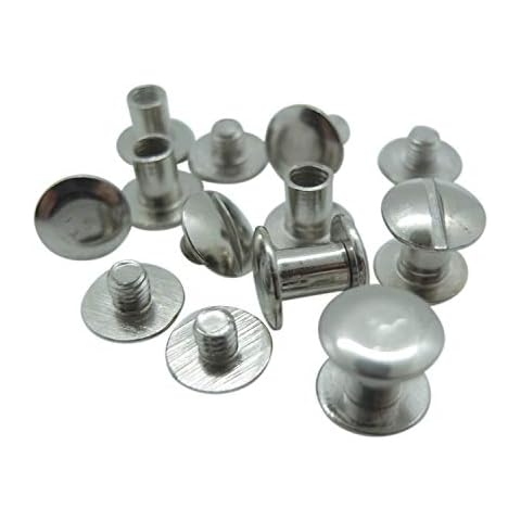 Gobrecht & Ulrich 25 x 7mm Book Binding Screws & Posts - Chicago Screws - 7mm Length - 10mm Head, 5mm Hole Diameter Cover