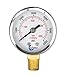 CARBO Instruments 2" Pressure Gauge, Chrome Plated Steel Case, Dry, 0-6000 psi/kPa, Lower Mount 1/4" NPT