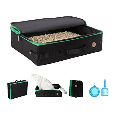 petisfam Portable Cat Travel Mobile Litter Box for Medium Cats and Kitties. Leak-Proof, Sturdy, Lightweight, Easy to Clean Cover