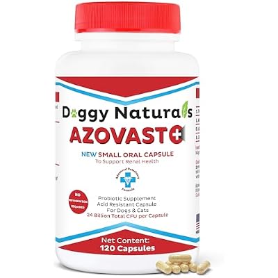 Azovast Plus Kidney Probiotic Supplement For Dogs Cats -24 Billion CFU- NO Refrigeration Required, Help Support Kidney Function, CKD, Manage Renal Toxins, Renal Kidney Support For PetU.S.A120 Caps