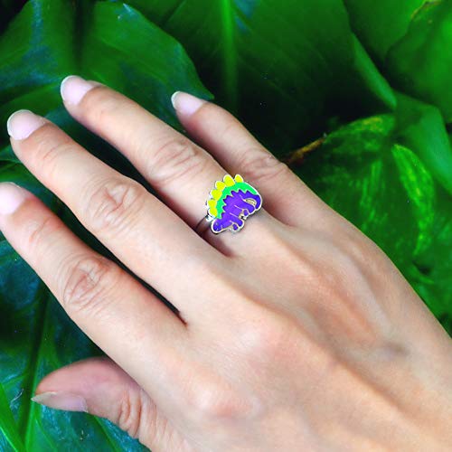 Dinosaur Color Change Kids Stegosaurus Mood Ring Gift for Boys Girls Size Adjustable3
