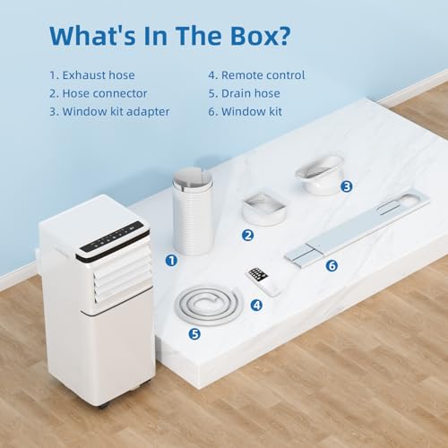 Image of Antarctic Star 8500 Btus ASHRAE Portable Air Conditioner (5000 Btus SACC) | 3-in-1 Portable Ac Unit with Sleep Mode, Digital Display & Remote Control, 24H Timer, Bedroom & Office