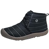 Ausgefranster Saum HDUFGJ Herren Winter Boots Stiefel Warm Gefütterte Winterschuhe Wasserdicht Outdoor Schneestiefel Baumwollstiefel Boots rutschfest Chelsea Boots Sneaker Trekking- & Wanderstiefel 44 EU(Schwarz)