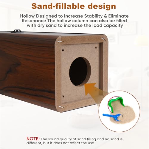 Soportes de altavoz de madera de 70 cm contra vibraciones y sonido distorsionado 5