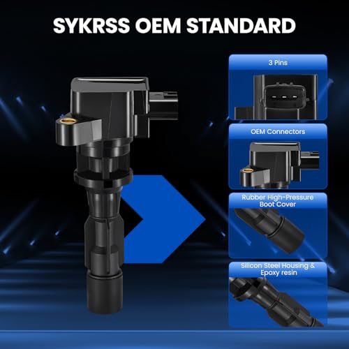 Image of 4-Pack UF604 Ignition Coils Compatible with Mazda 2010 2011 2012 2013 3, Compatible with Mazda 2008 2009 2010 2012 2013 2014 2015 5, 2.3L 2.5L L4 - Replaces 1788386 5C1742 9212174 GN10623