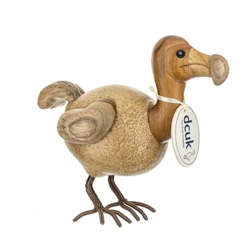 DCUK Wooden Dodo Ornament – Hand-Carved Decorative Figurine – Sustainable Bamboo Root – Natural Wood Finish – Unique Gift for Bird Lovers & Collectors