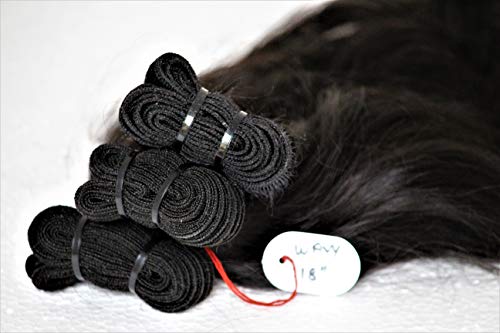 IDM Indian human hair raw virgin temple hair 18” wavy 3 bundles direct from India hair company that 100% unprocessed real Indian virgin hair. (18" Wavy 3 Bundles)