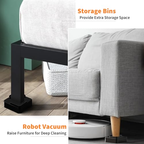 Healifty Bed Risers for Furniture Chair Leg ： 16 Pack Table Desk Couch Blocks Recliner Height Platform 1 Inch - Adjustable 1.3\", 2.6\", 3.9\" Or 5.2\" for 16 Pack - Thumbnail 4
