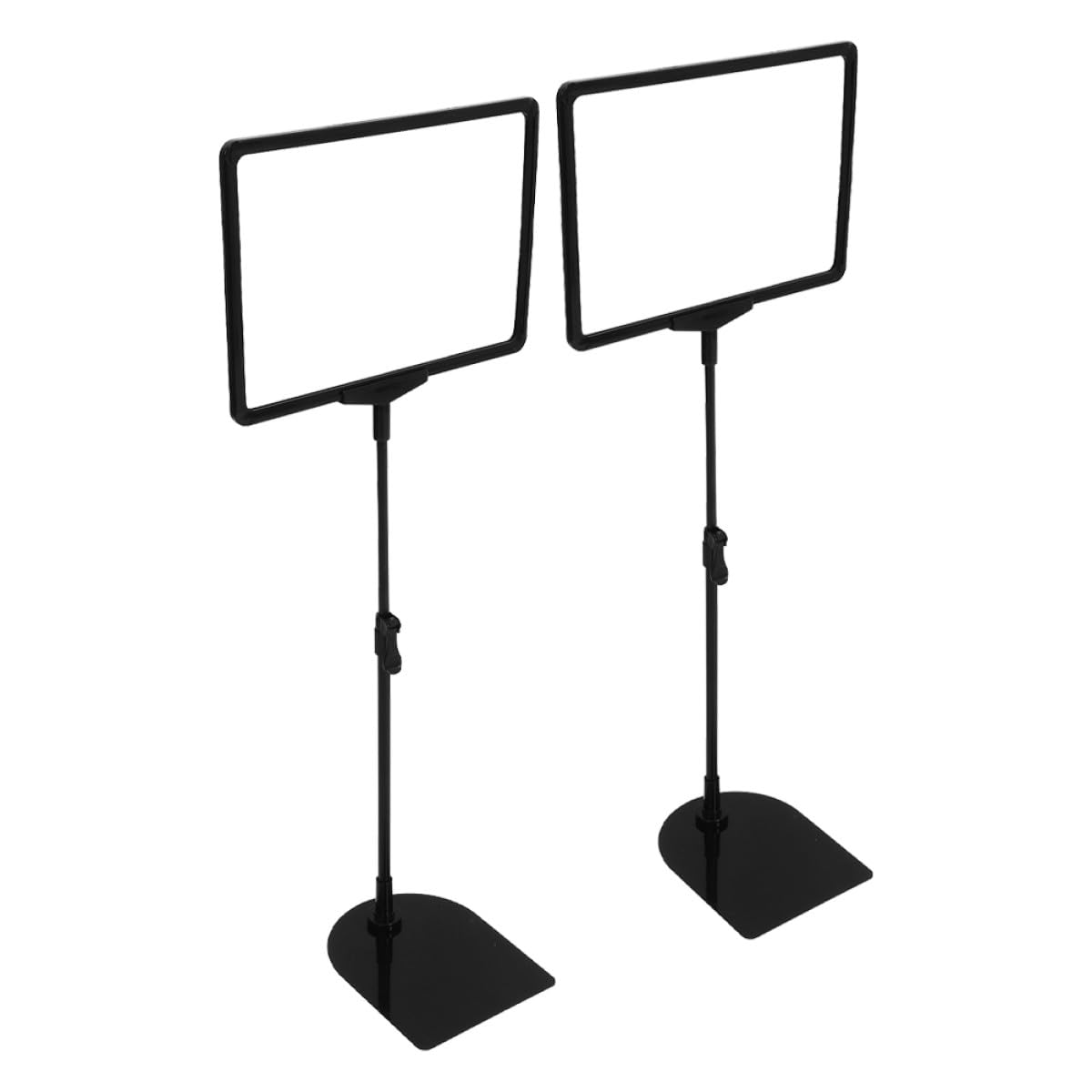 Zerodeko Supporto per Cartelli Prezzi da Pavimento in Acciaio Inossidabile Nero, Espositori Professionali per Negozio Facili da Installare, 2 Set per Ambienti Retail e Boutique