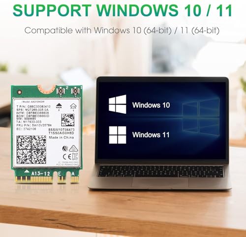Image of AX 210 NGW Wireless Adapter Card for Desktop,Laptop | Bluetooth 5.3 Tri Band 5400Mbps Supports Windows 10 /11 (64bit) M.2 / NGFF