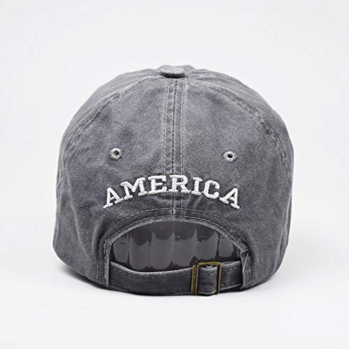 Mealah Men's American-Flag Baseball-Cap Embroidery - Washed Adjustable Usa Dad Hat For Women Grey #TOP5