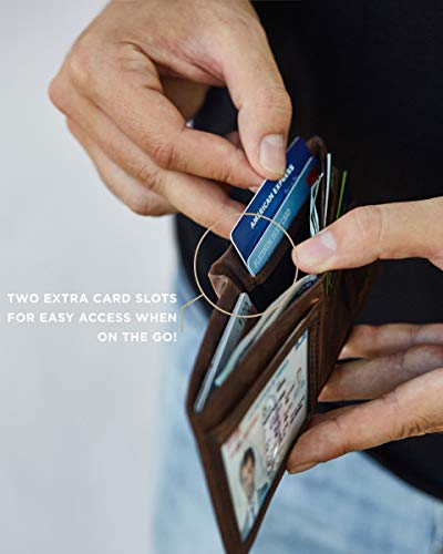 Image of SERMAN BRANDS Mens Slim Bifold Wallet RFID Blocking Minimalist Front Pocket Wallets for Men - Thin & Stylish