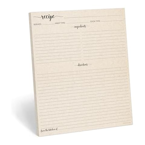 321Done Recipe Paper, Made in USA - 8.5x11 Tan, Full Page Blank Recipe Paper to Write in Your Own Recipes, Minimalist Letter Size Refill Pages for Recipe Binder, Recipe Box, Recipe Organizer, 50-Pack Cover