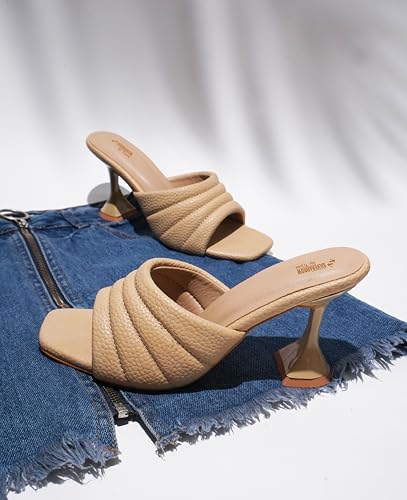 Image of SilverArrow Chunky Spool Heels Comfortable & Trendy Party Block Heel Sandals For Women