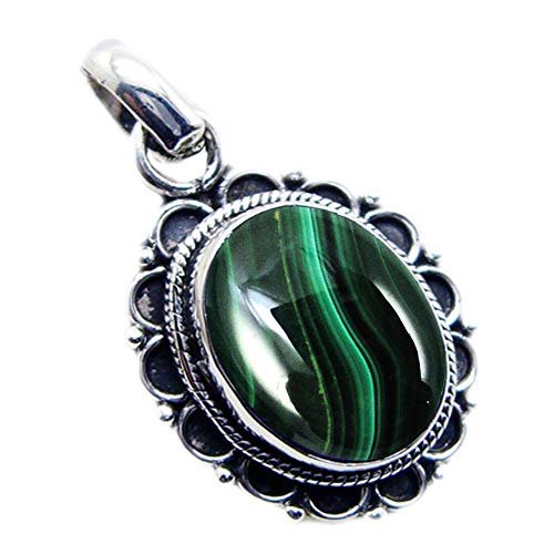 Bague malachite verte argent 925 anti-ternissement pour peaux sensibles