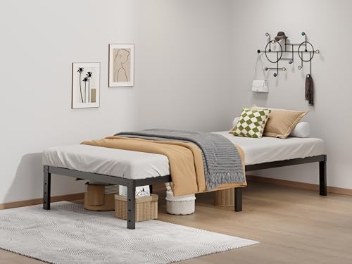 Image of LUMUNANCE Metal Bed Frame Twin Size - 12 Inch Heavy-Duty Twin Platform Bed Frame No Box Spring Needed, Easy Assembly, Noise-Free, Sturdy Mattress Foundation, Underbed Storage Space