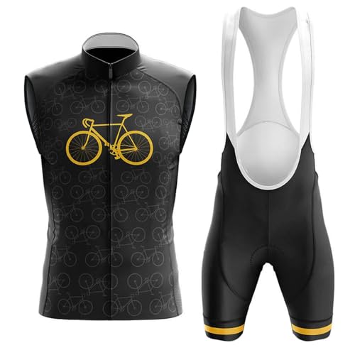 Ensemble combinaisons de cycling sleeveless homme avec cuissard vélo respirant et gel 9D MTB