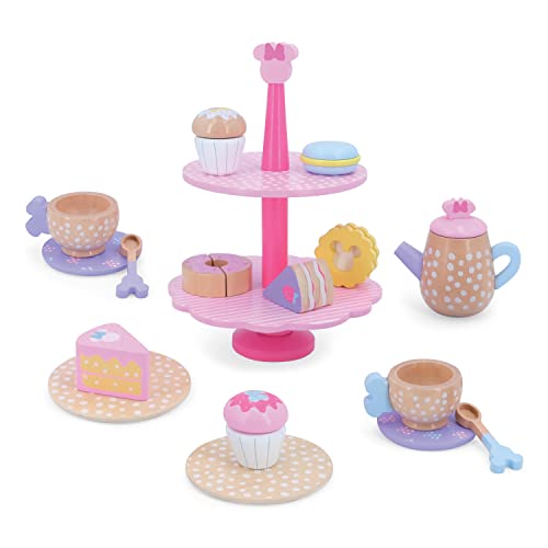 Just Play Disney Wooden Toys Minnie Mouse Tea Set, Pretend Play, Officially Licensed Kids Toys for Ages 3 Up, Amazon Exclusive by Just Play - Image 2