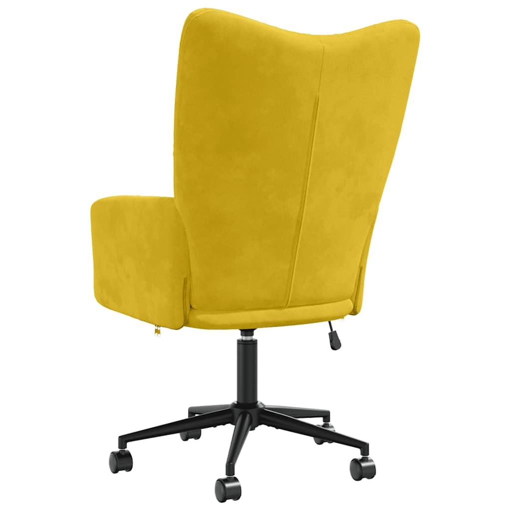 Sillón de relax de terciopelo amarillo mostaza, moderna silla de oficina ajustable con ruedas, sillón giratorio para salón, dormitorio, oficina, cómodo asiento interior para adultos
