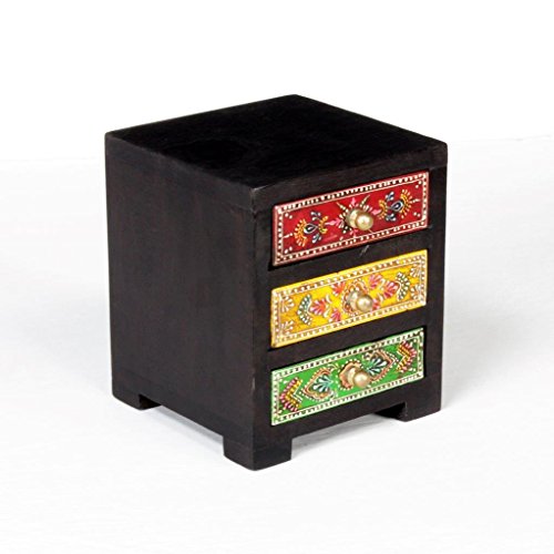 Image of Traditional Antique 3 Drawer Chest. 5x5x6 Inch