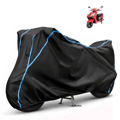 Image of Compatible with EeVe Xeniaa Waterproof Two Wheeler Scooter Body Cover Water Resistant, Heavy Duty, UV Rays, Dust & Scratch Protection for All-Modal & Variants (Black,Sky Blue Piping)