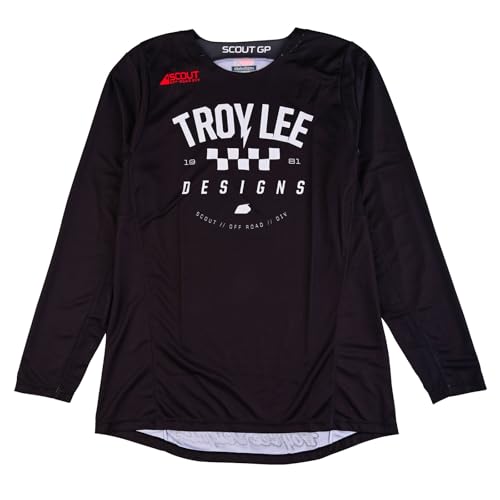 Troy Lee Designs Scout GP Jersey Motorcycle/Dirt Bike Jersey for Adults, Relaxed Ride Fit, Moisture Wicking, High Performance, Ripper Black, X-Small, SKU 367242001