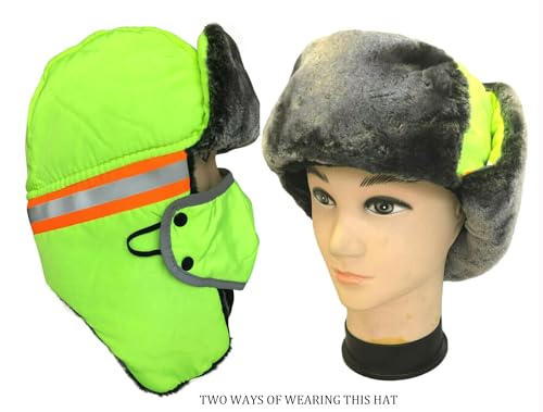 image for NY GOLDEN FASHION Men Women High Visiblity Reflective Trapper Hat Wint