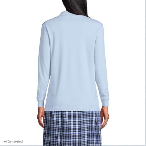 Image of Lands' End School Uniform Kids Long Sleeve Interlock Polo Shirt