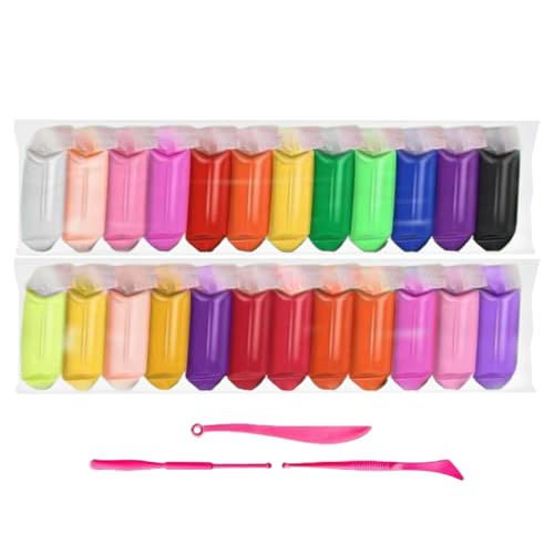 Kit de modelado de arcilla, caja de masa para niños, pasta de escultura flexible, juguete de actividad hecho a mano para niñas, herramientas de moldeo de colores , accesorios de arte escolar