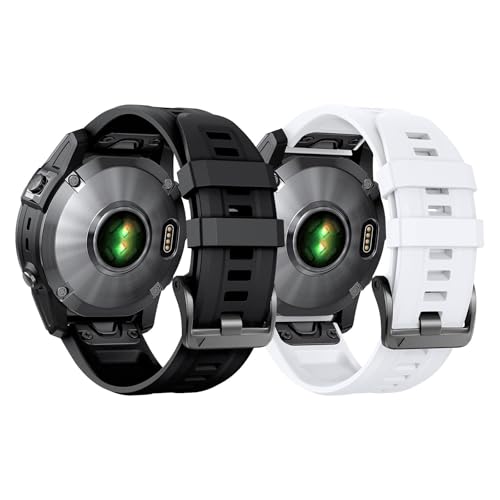 Bracelet Fenix 7S 20mm en silicone souple anti-irritation noir blanc
