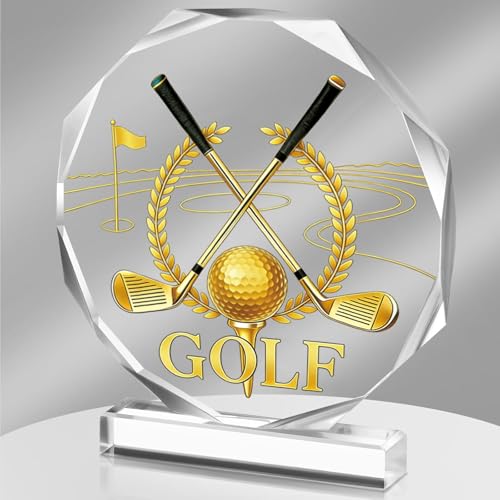 DOUOAUO Golf Trophy Acrylic Championship Trophy Award 4.72x5.27 Inch Perfect for Sports Tournaments Academic Competitions School Awards Adult Party Prizes