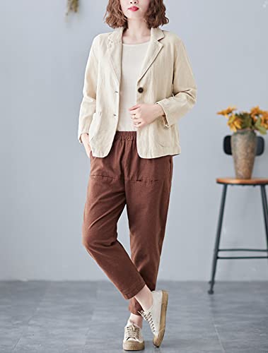 Women`s Casual Work Office Long Sleeve Loose Fit 2 Buttons Solid Blazer Jacket2