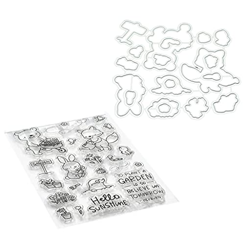 BUZHI Animals Seal Stamp with Cutting Dies ,Stencil Template Die Cut for Set for DIY Scrapbooking Embossing Photo Album Decor Paper Card Craft Art, one size