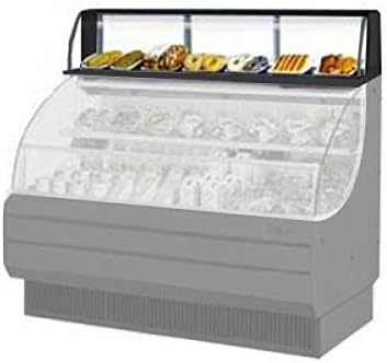 Top Display Dry Case-low Model, For Open Display Merchandiser Tom-50s/l, 50 3/4" W X 12 1/4" D X 13 1/4" H, Glass Front Shield And Side Walls, 300 Stainless Steel Interior, Black Exterior