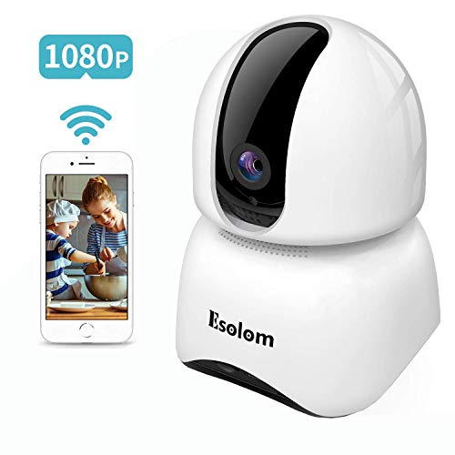 Preisvergleich Produktbild ESOLOM Hawkeye 1080P IP-Kamera,Drahtlose Überwachungskamera,Home / Baby / Tierüberwachungskamera mit Bewegungserkennung,Zwei-Wege-Audio,Na... Fernalarm,Mobile App-Steuerung