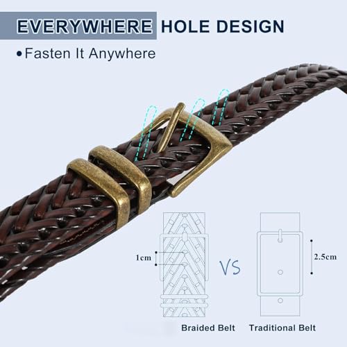 Braided Genuine Leather Belt – Handwoven Style for Golf, Jeans, or Casual Wear3