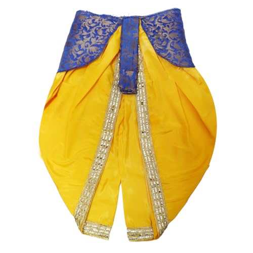 Image of ITSMYCOSTUME Krishna Dress for Baby Boy Kids Set of 10(Dhoti,Hip Cover,Patka,Mukut,Morpankh,Bansuri,Kamarband,Bajuband,Kundal) Little Krishna Ji Kanha Janmasthmi Costume