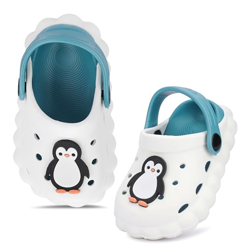 Image of GLJ Little AngelToddler Clogs Slippers, 12 Months to 3 Years, Baby Boy, Waterproof, Lightweight, Cute Cartoon Penguin Design