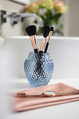 Leonardo Poesia, vaas van glas, blauw, elegante, moderne decoratieve vaas met gestructureerd oppervlak, unicaat, hoogte: 11 cm, 018668, 1 stuk - Afbeelding 5