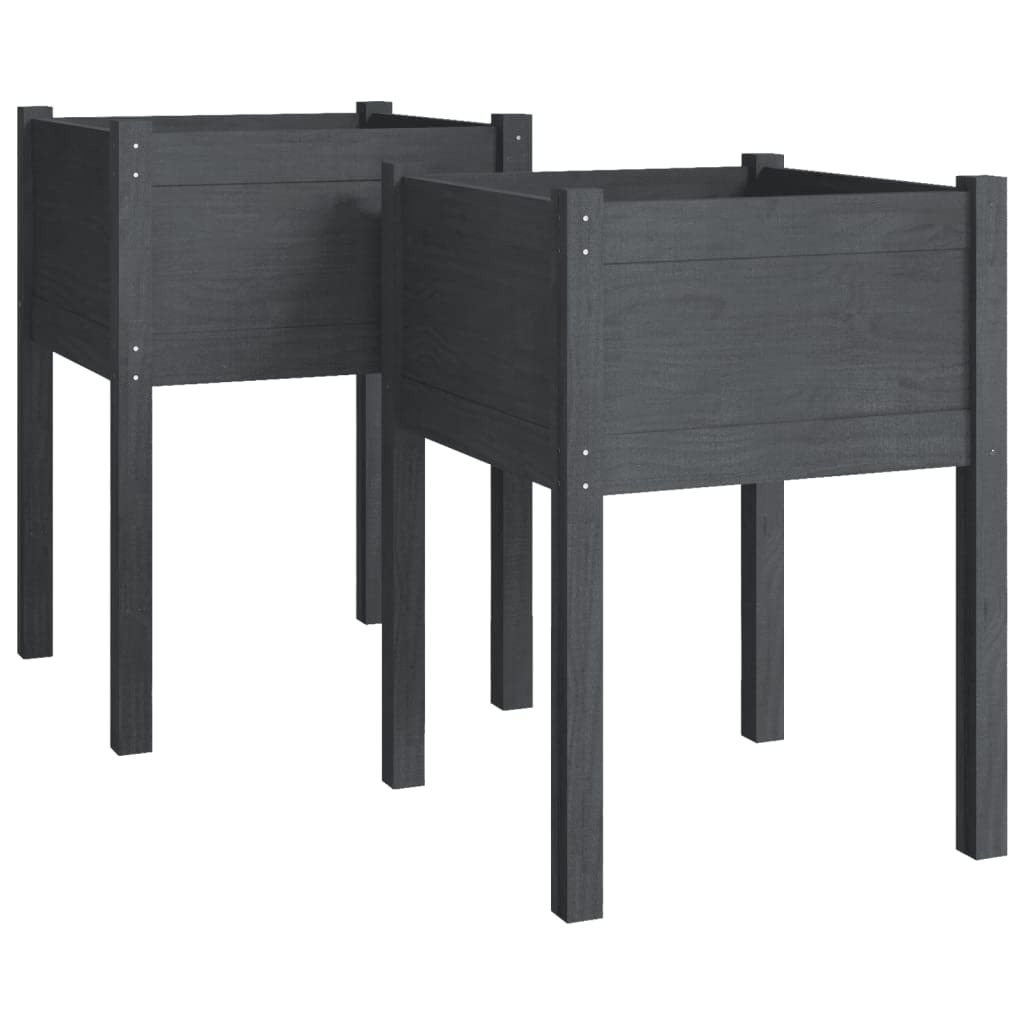 Jardinière Carrée 70x70cm En Pin Massif VidaXL - Bac à Fleurs Extérieur Pour Balcon, Terrasse Ou Jardin