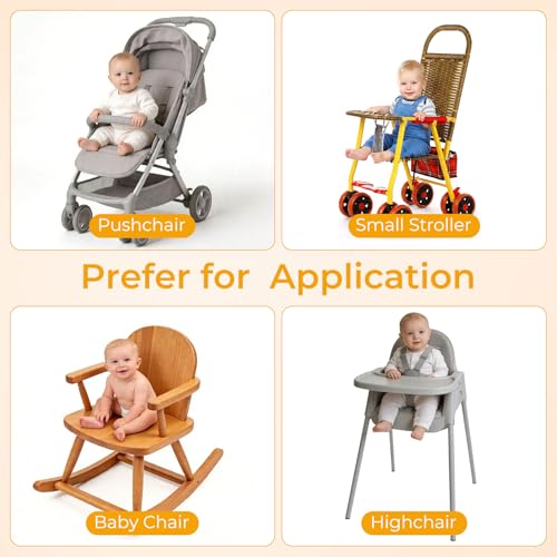 Image of twoworld High Chair Straps,Universal Baby Safety Strap,Highchair Harness | Chair Straps for Toddlers,Infant,Straps for High Chair(Grey and Black)