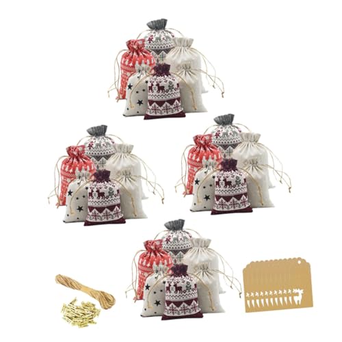 NOLITOY 1set Christmas Drawstring Bags Festive Candy Pouches for Holiday Party Favors Reusable and Lightweight for Teens and Parents