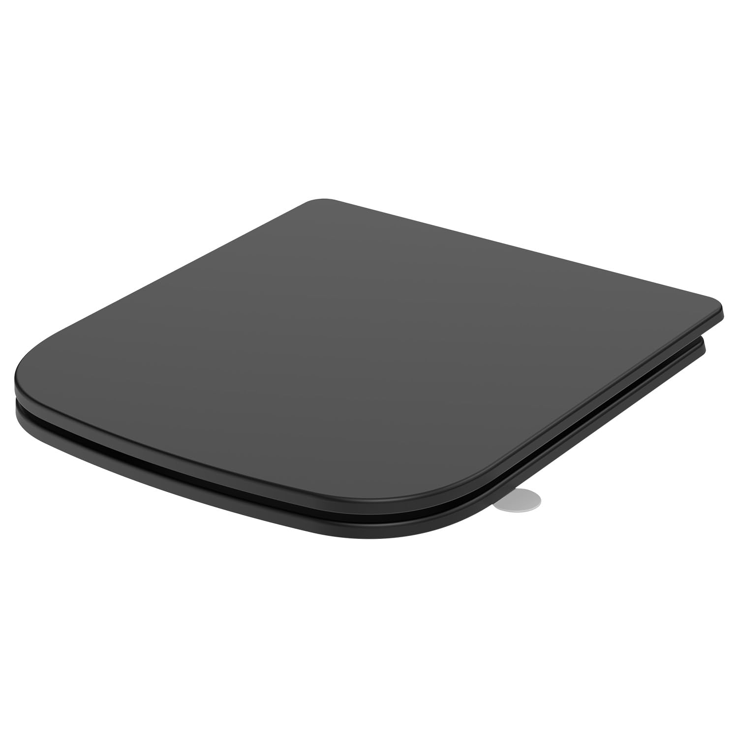 Sedile WC Quadrato Softclose nero, Tavoletta WC in Duroplast Antigraffio, Copriwater Rimovibile Quick Release, Facile da Pulire, incluso modello di installazione, 42,3 x 36,1 cm